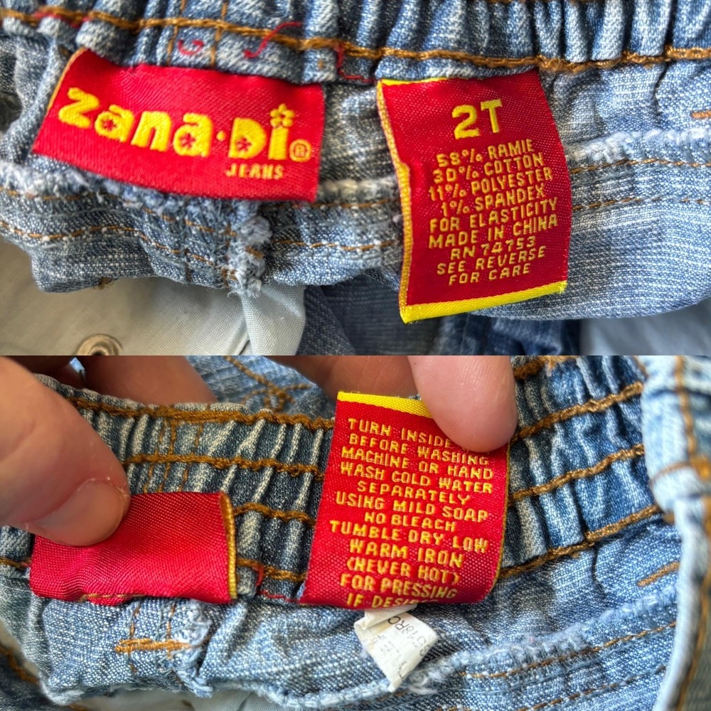 Vintage Y2K Zana Di Flower Power Boho Hippie Flare Jeans, Size 2T - Picture 14 of 14
